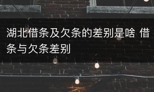 湖北借条及欠条的差别是啥 借条与欠条差别