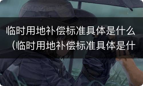 临时用地补偿标准具体是什么（临时用地补偿标准具体是什么意思）