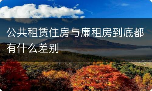 公共租赁住房与廉租房到底都有什么差别