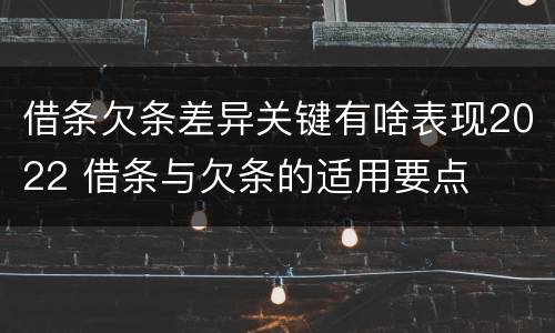 借条欠条差异关键有啥表现2022 借条与欠条的适用要点