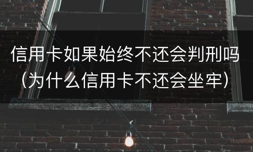 信用卡如果始终不还会判刑吗（为什么信用卡不还会坐牢）