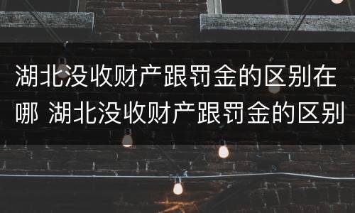 湖北没收财产跟罚金的区别在哪 湖北没收财产跟罚金的区别在哪里