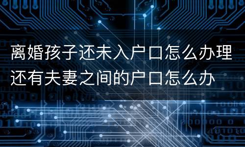 离婚孩子还未入户口怎么办理还有夫妻之间的户口怎么办