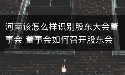 河南该怎么样识别股东大会董事会 董事会如何召开股东会