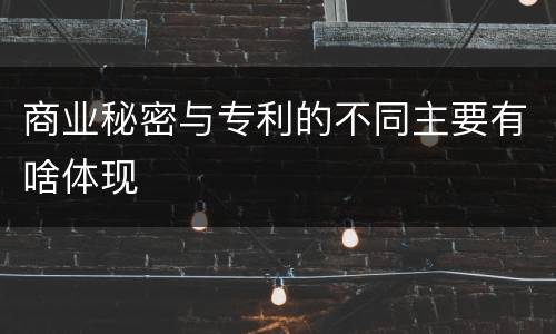 商业秘密与专利的不同主要有啥体现
