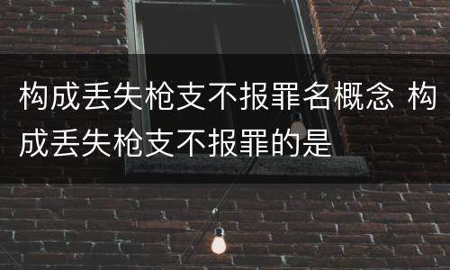构成丢失枪支不报罪名概念 构成丢失枪支不报罪的是