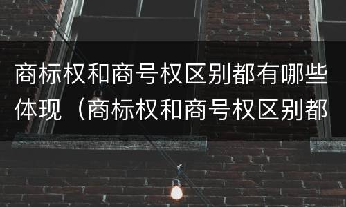 商标权和商号权区别都有哪些体现（商标权和商号权区别都有哪些体现形式）