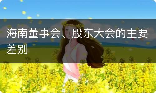 海南董事会、股东大会的主要差别