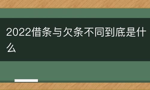 2022借条与欠条不同到底是什么