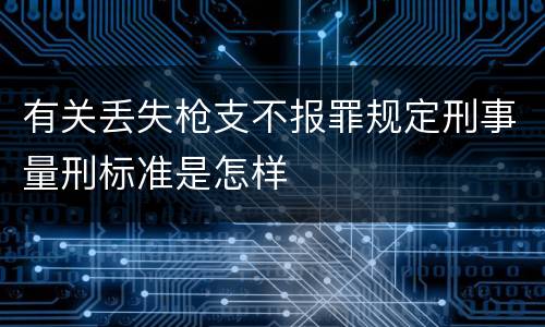 有关丢失枪支不报罪规定刑事量刑标准是怎样