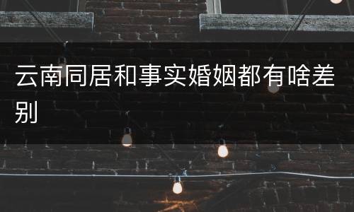 云南同居和事实婚姻都有啥差别