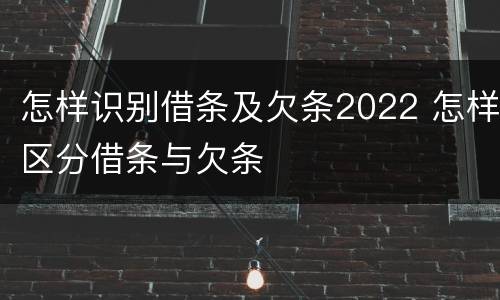 怎样识别借条及欠条2022 怎样区分借条与欠条