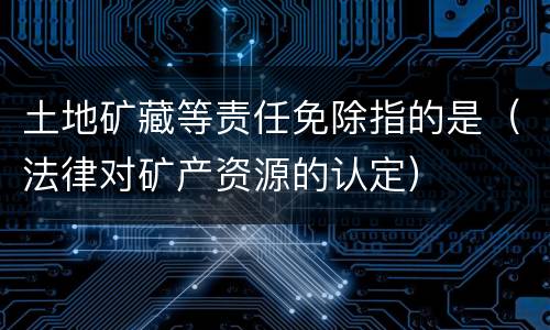 土地矿藏等责任免除指的是（法律对矿产资源的认定）