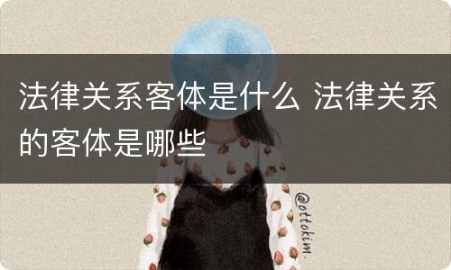 法律关系客体是什么 法律关系的客体是哪些