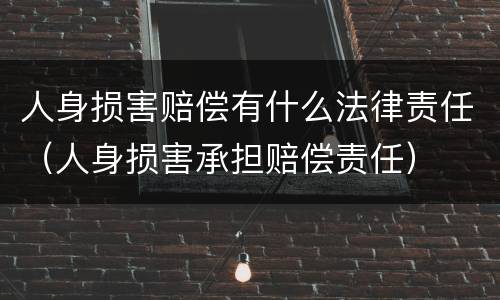 人身损害赔偿有什么法律责任（人身损害承担赔偿责任）