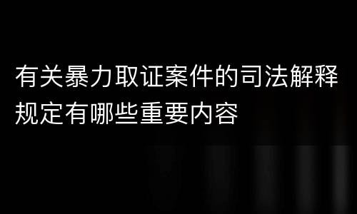 有关暴力取证案件的司法解释规定有哪些重要内容