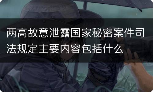 两高故意泄露国家秘密案件司法规定主要内容包括什么