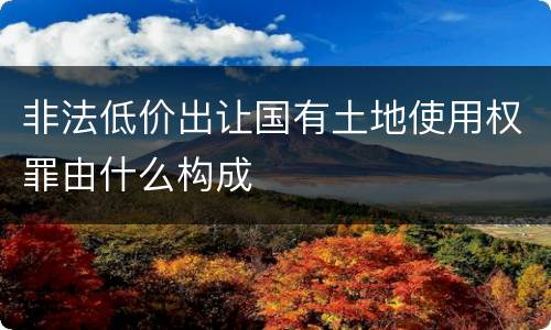 非法低价出让国有土地使用权罪由什么构成