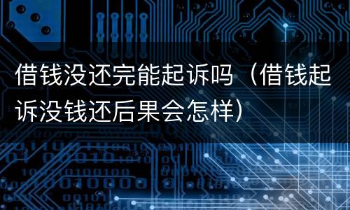 借钱没还完能起诉吗（借钱起诉没钱还后果会怎样）