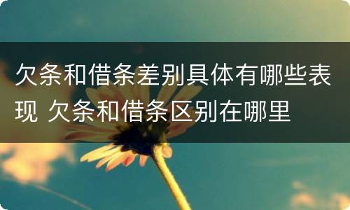 欠条和借条差别具体有哪些表现 欠条和借条区别在哪里