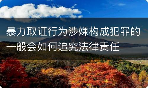 暴力取证行为涉嫌构成犯罪的一般会如何追究法律责任