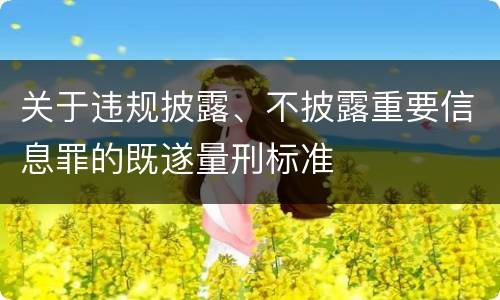 关于违规披露、不披露重要信息罪的既遂量刑标准