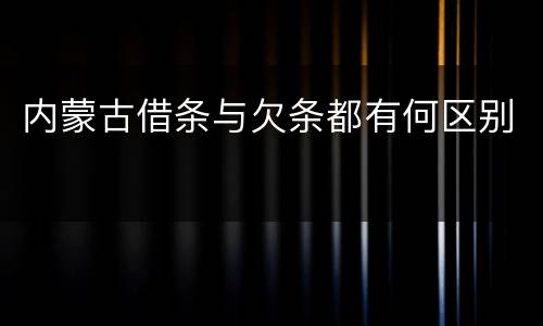 内蒙古借条与欠条都有何区别