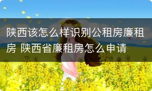 陕西该怎么样识别公租房廉租房 陕西省廉租房怎么申请