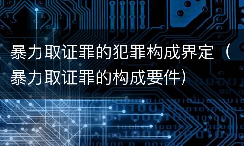 暴力取证罪的犯罪构成界定（暴力取证罪的构成要件）