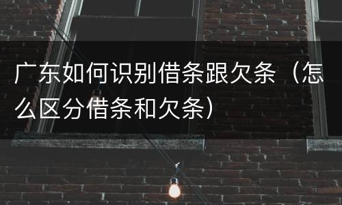 广东如何识别借条跟欠条（怎么区分借条和欠条）