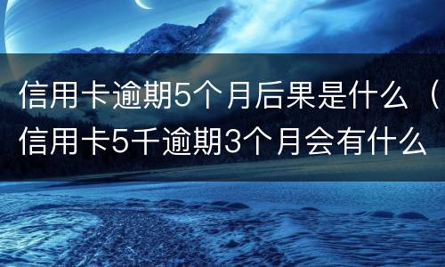 信用卡逾期5个月后果是什么（信用卡5千逾期3个月会有什么后果?）
