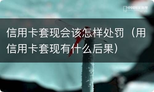 信用卡套现会该怎样处罚（用信用卡套现有什么后果）
