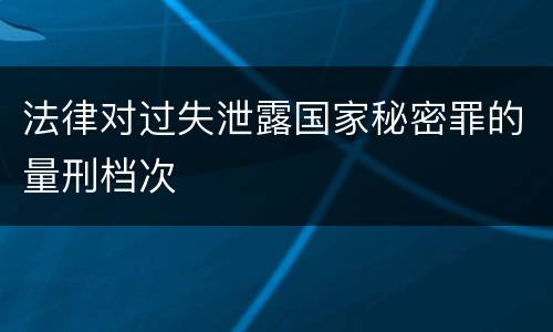 法律对过失泄露国家秘密罪的量刑档次