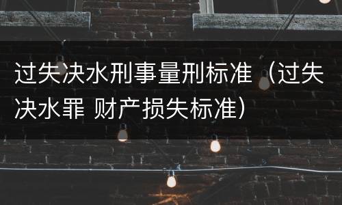 过失决水刑事量刑标准（过失决水罪 财产损失标准）