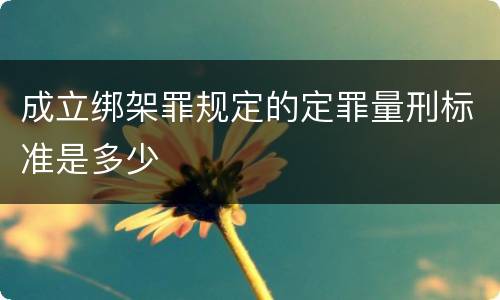 成立绑架罪规定的定罪量刑标准是多少