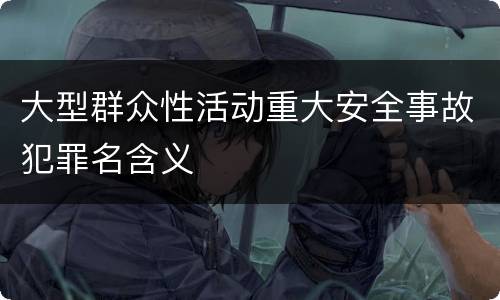 大型群众性活动重大安全事故犯罪名含义