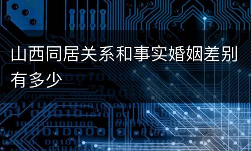 山西同居关系和事实婚姻差别有多少