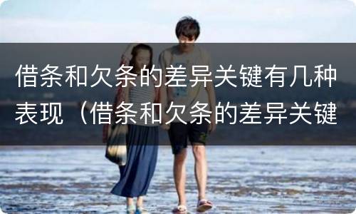 借条和欠条的差异关键有几种表现（借条和欠条的差异关键有几种表现形式）