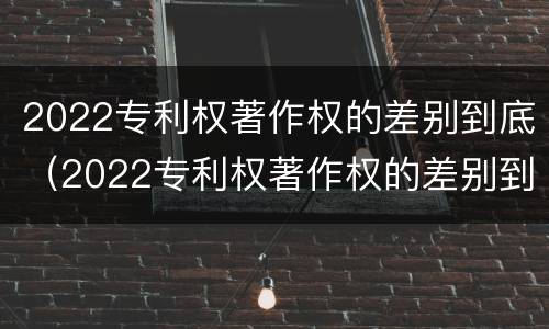 2022专利权著作权的差别到底（2022专利权著作权的差别到底多大）