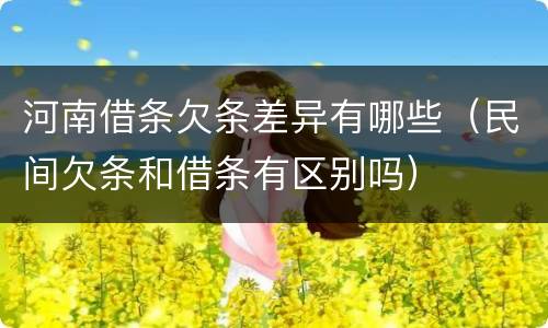 河南借条欠条差异有哪些（民间欠条和借条有区别吗）
