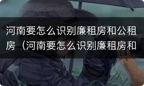 河南要怎么识别廉租房和公租房（河南要怎么识别廉租房和公租房的区别）