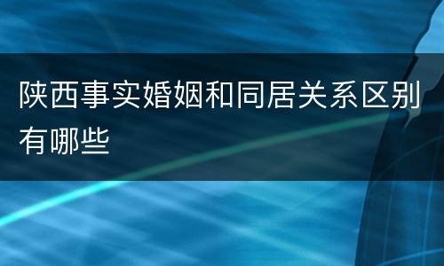 陕西事实婚姻和同居关系区别有哪些