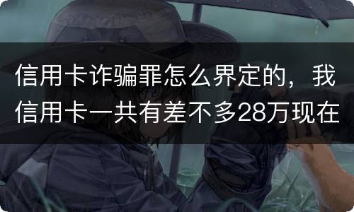 信用卡诈骗罪怎么界定的，我信用卡一共有差不多28万现在没有钱还了应该怎么办