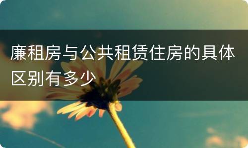 廉租房与公共租赁住房的具体区别有多少