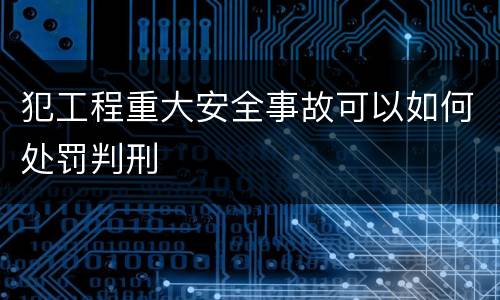 犯工程重大安全事故可以如何处罚判刑