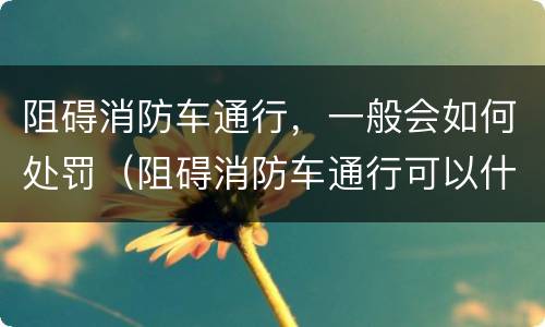 阻碍消防车通行，一般会如何处罚（阻碍消防车通行可以什么处罚）