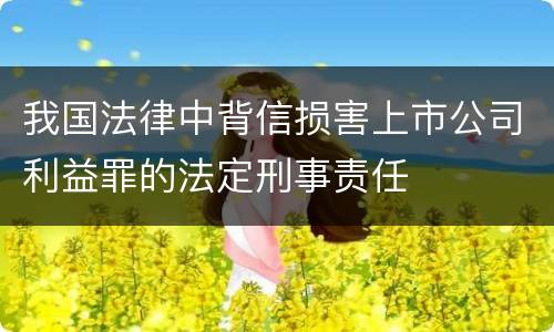 我国法律中背信损害上市公司利益罪的法定刑事责任