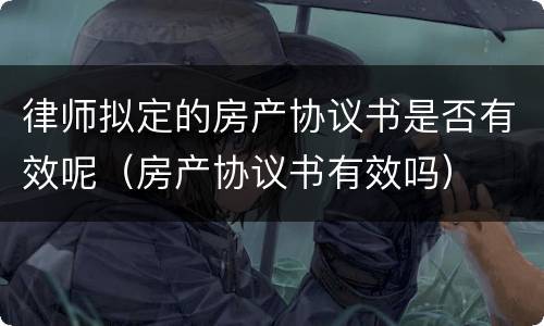 律师拟定的房产协议书是否有效呢（房产协议书有效吗）