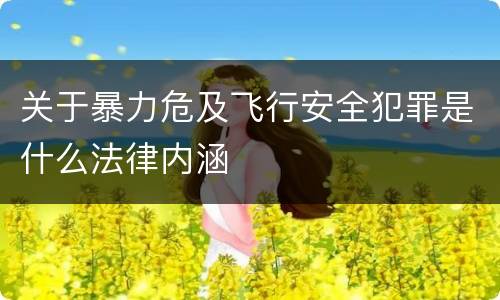 关于暴力危及飞行安全犯罪是什么法律内涵