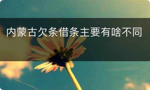 内蒙古欠条借条主要有啥不同